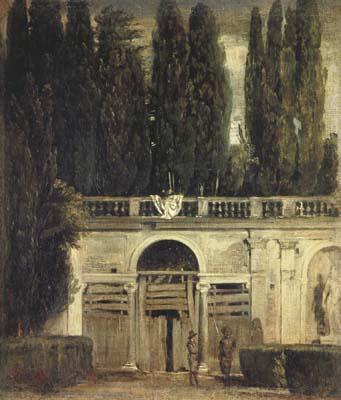 Diego Velazquez La Villa Medicis a Rome (deux hommes a l'entree de la grotte) (df02) oil painting picture